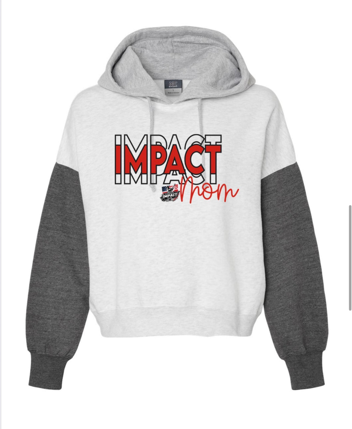 Women's Sueded Fleece Colorblocked Crop Hooded Sweatshirt