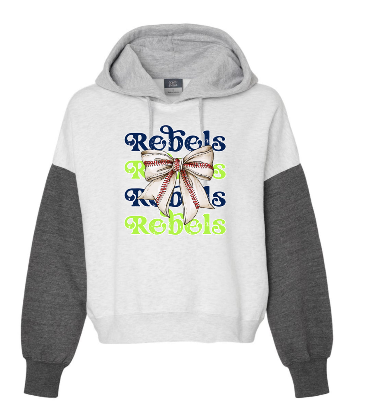 Women's Sueded Fleece Colorblocked Crop Hooded Sweatshirt