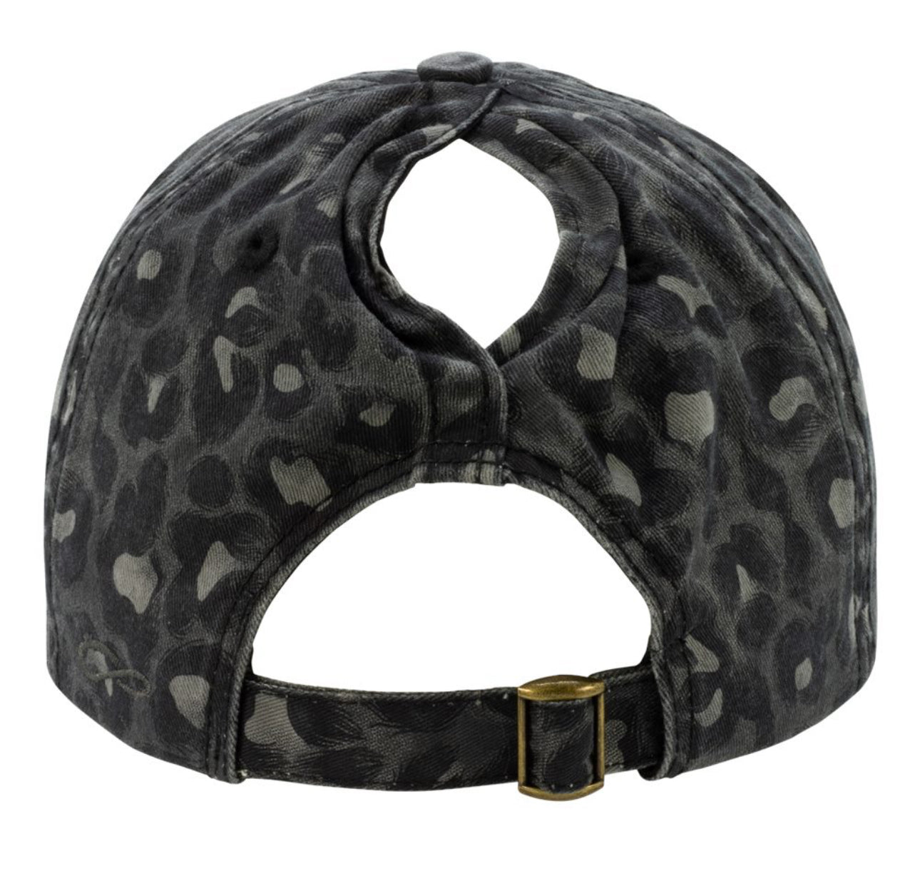 Women's Garment-Washed Fashion Print Ponytail Cap - HATTIE
