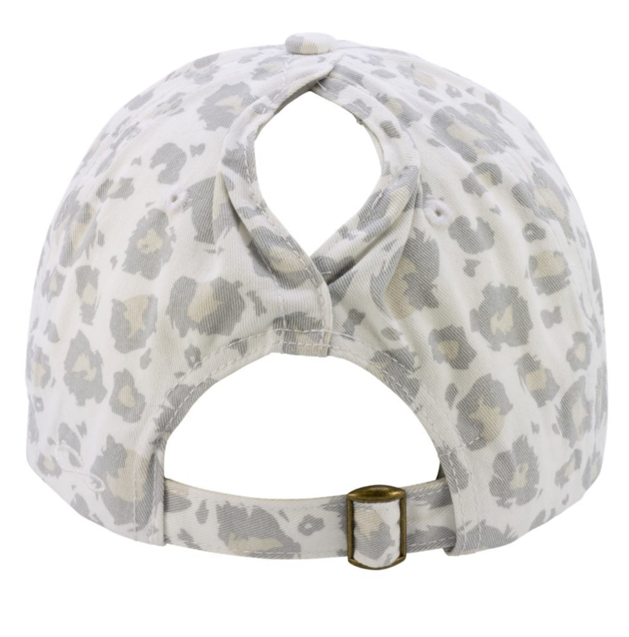 Women's Garment-Washed Fashion Print Ponytail Cap - HATTIE