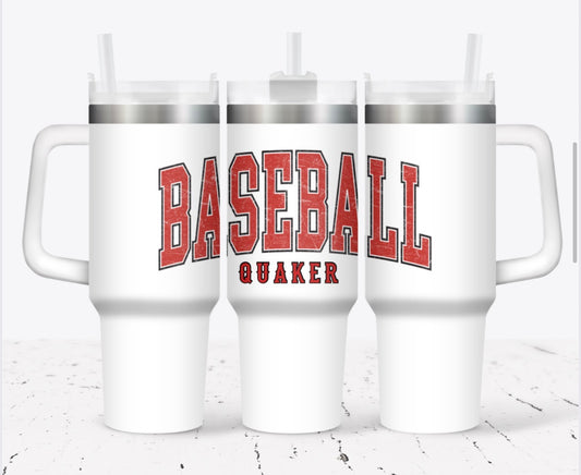 40 oz White Tumbler With Handle