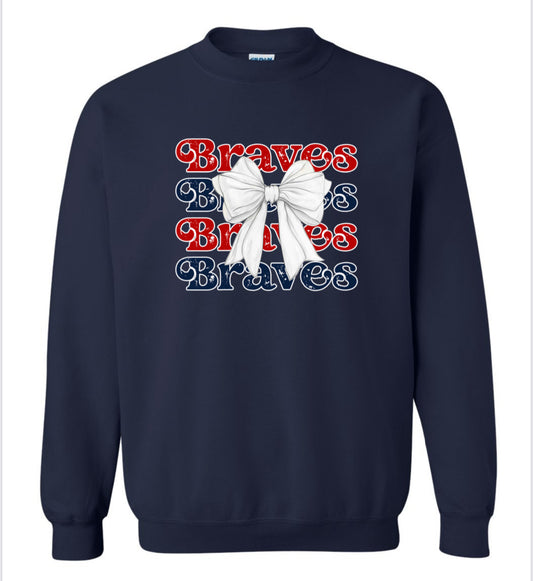 Toddler Braves Bow ❤️💙