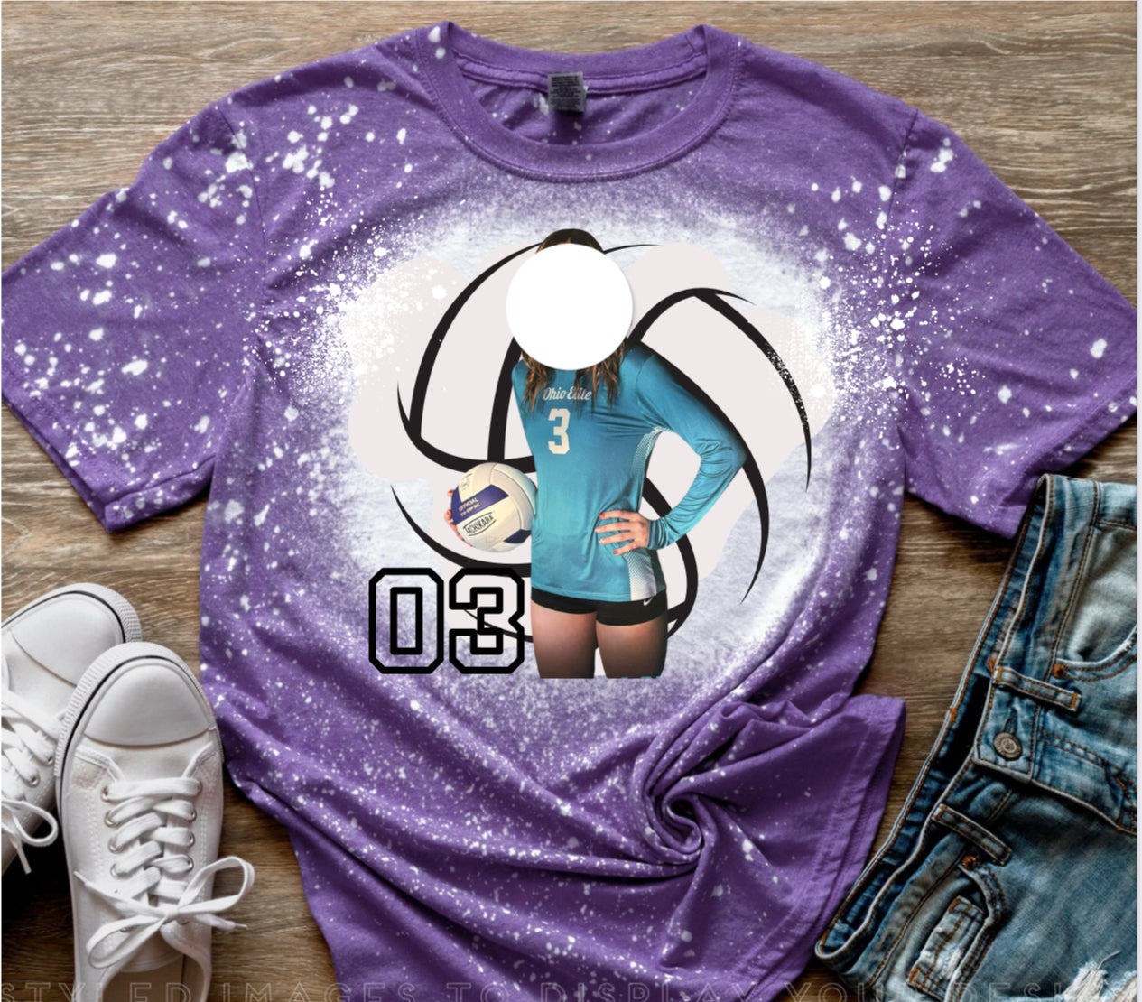 Custom, bleached, Volley player tee