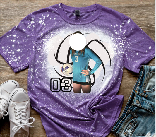 Custom, bleached, Volley player tee