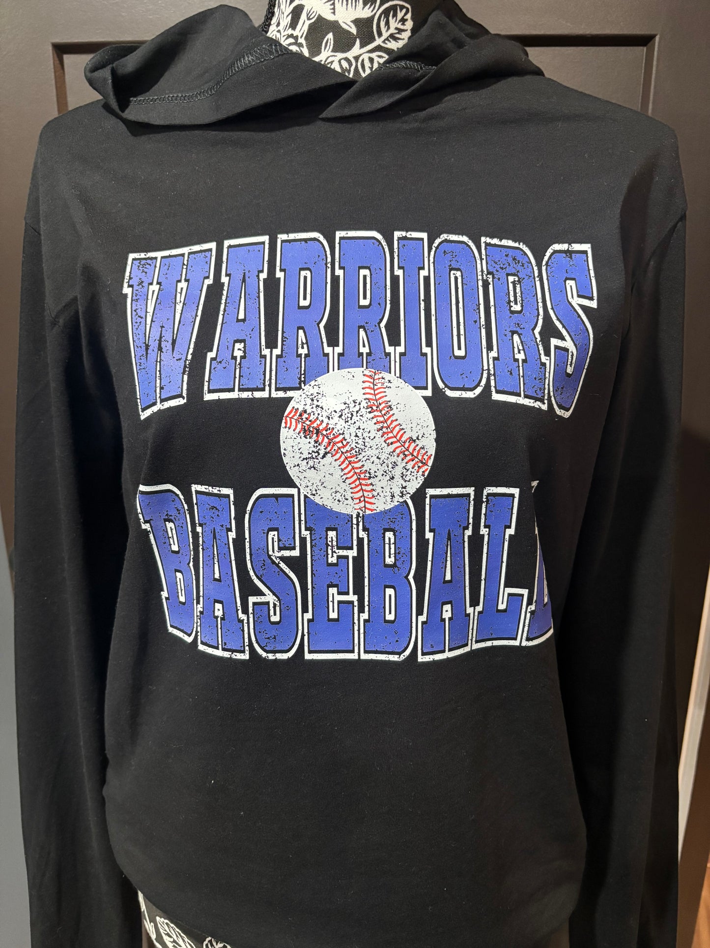 Distressed Warriors Baseball Hooded Tee