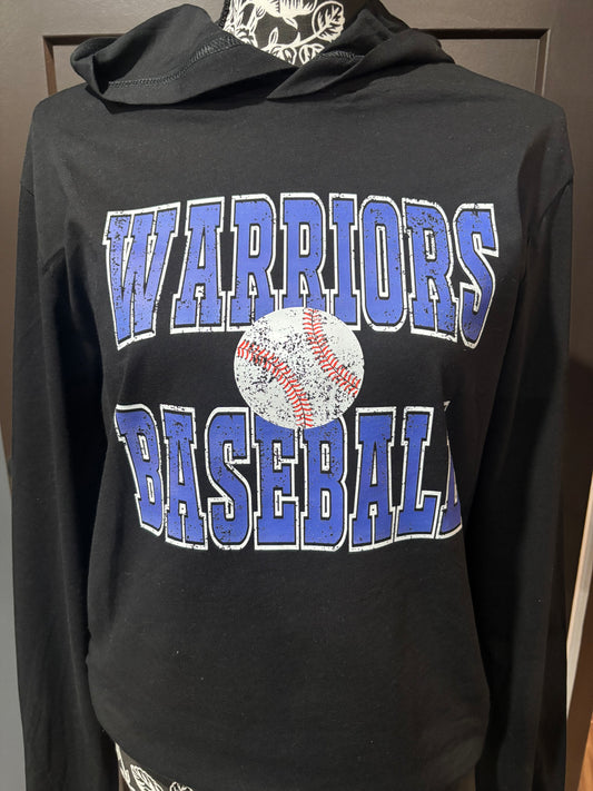 Distressed Warriors Baseball Hooded Tee