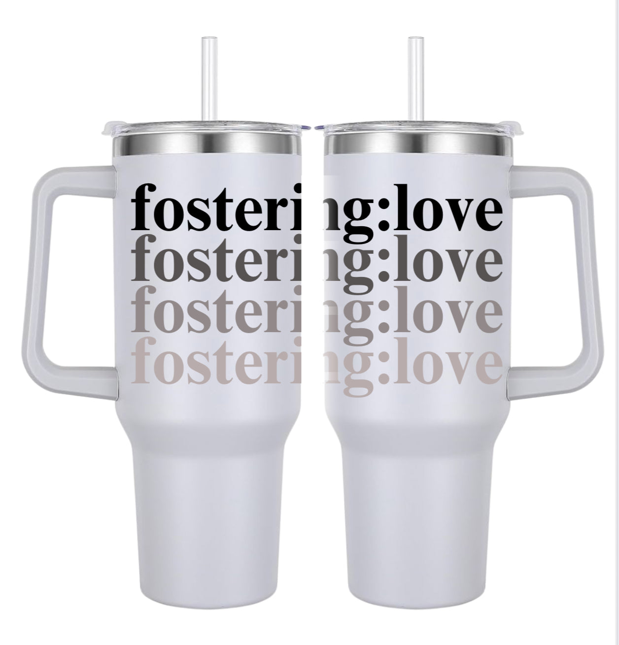 40 oz Tumbler with Handle and Straw