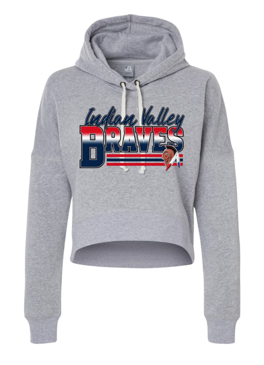 J. America Women's Crop Hooded Sweatshirt