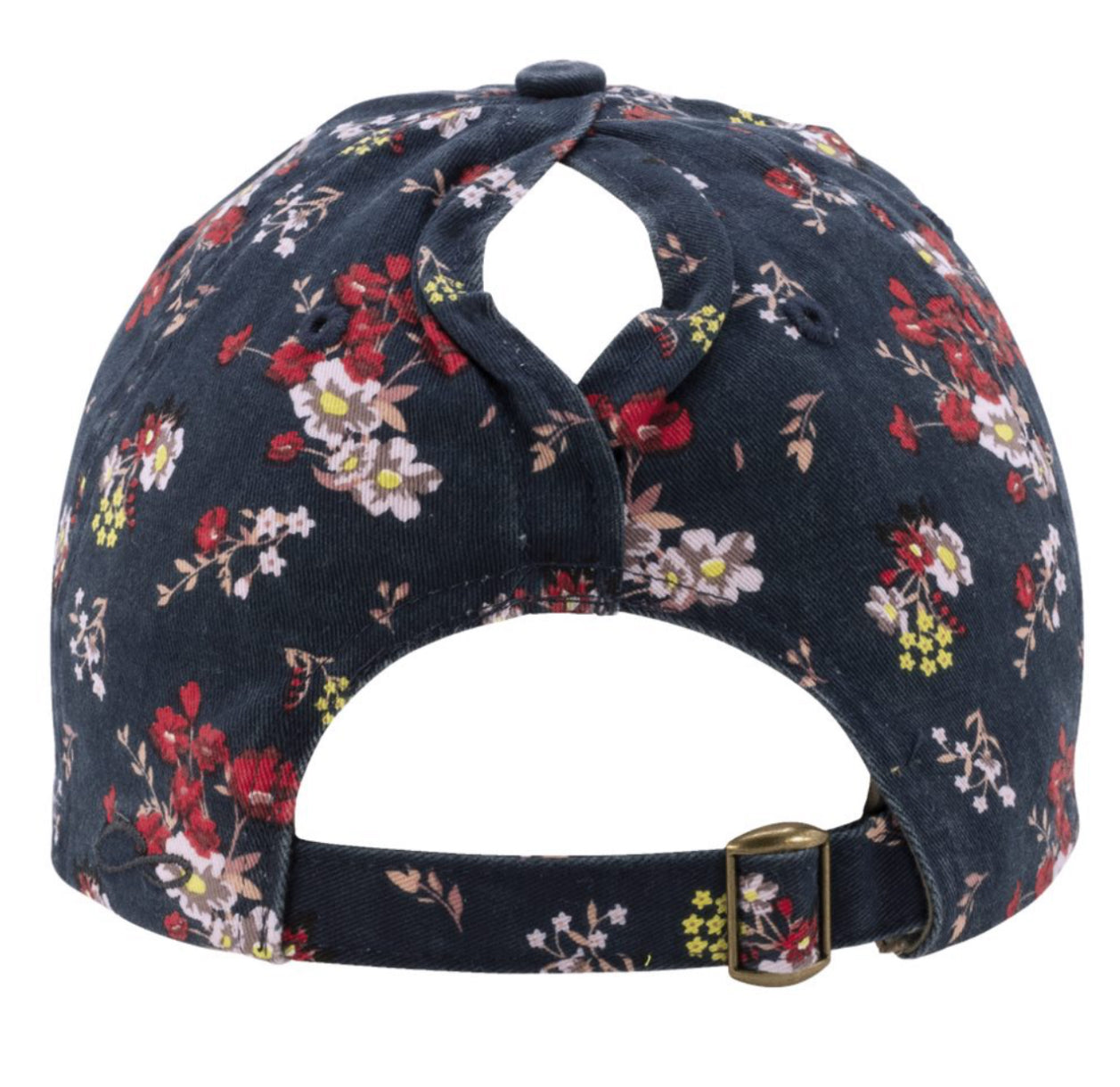 Women's Garment-Washed Ponytail Fashion Print Cap