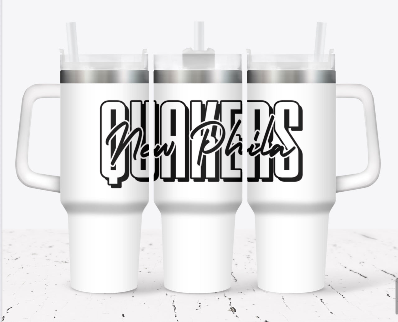 40 oz Tumbler with Handle and Carrier Bag
