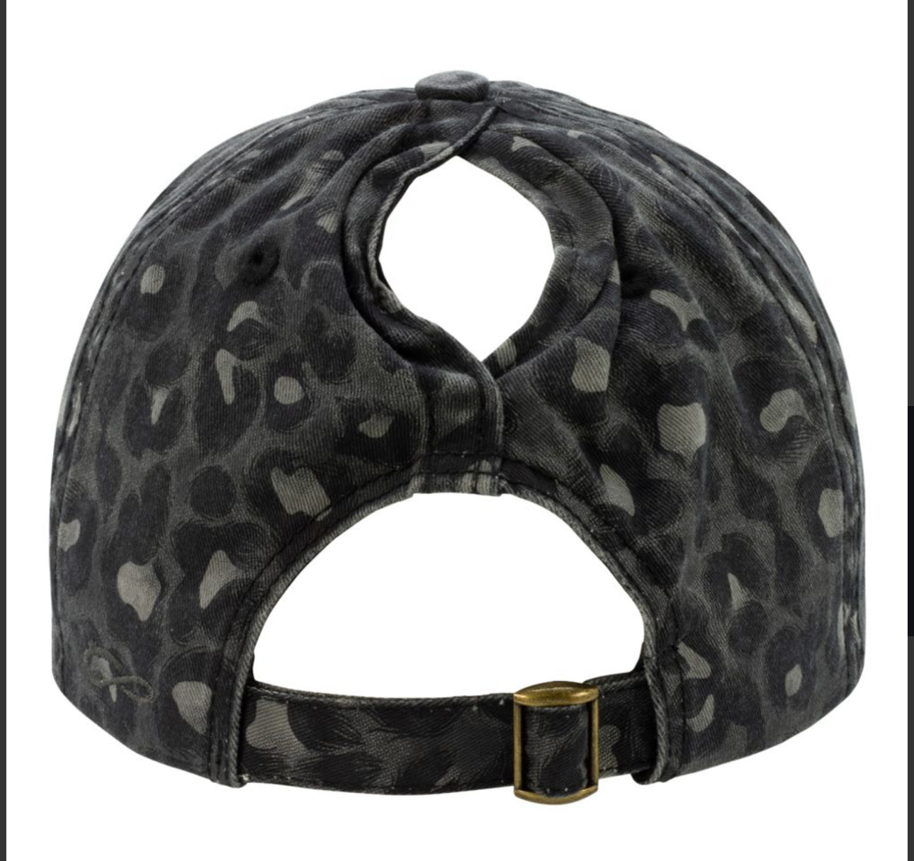 Women's Garment-Washed Fashion Ponytail Print Cap