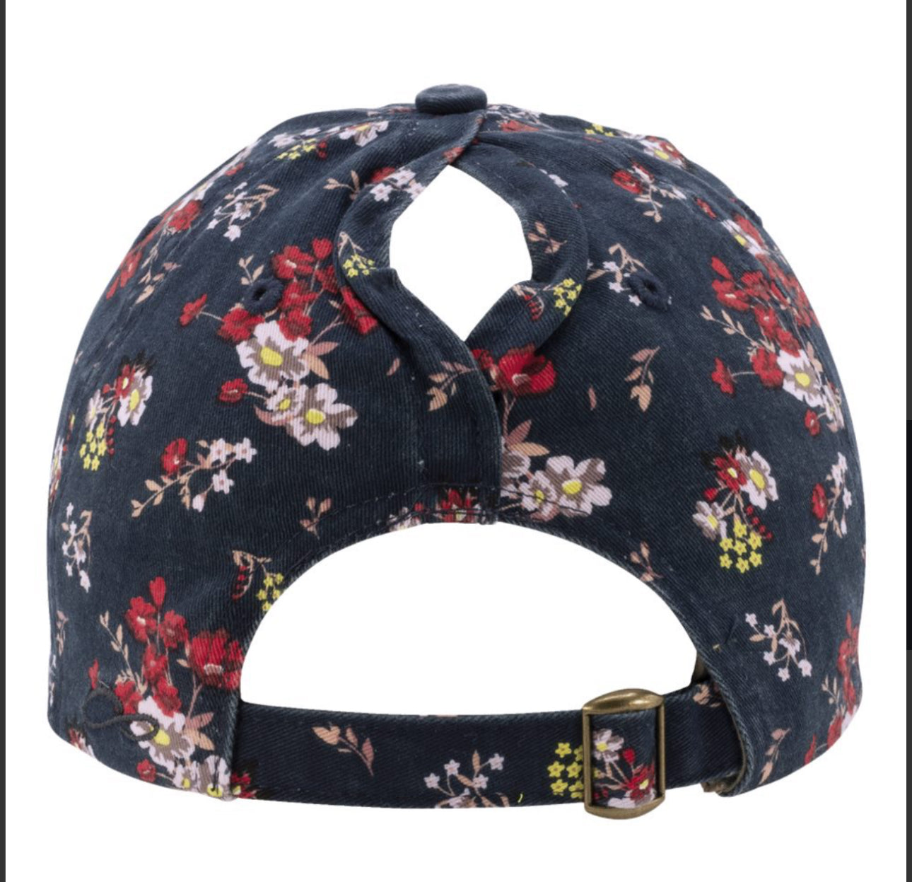 Women's Garment-Washed Fashion Print Ponytail Cap - Infinity Her HATTIE