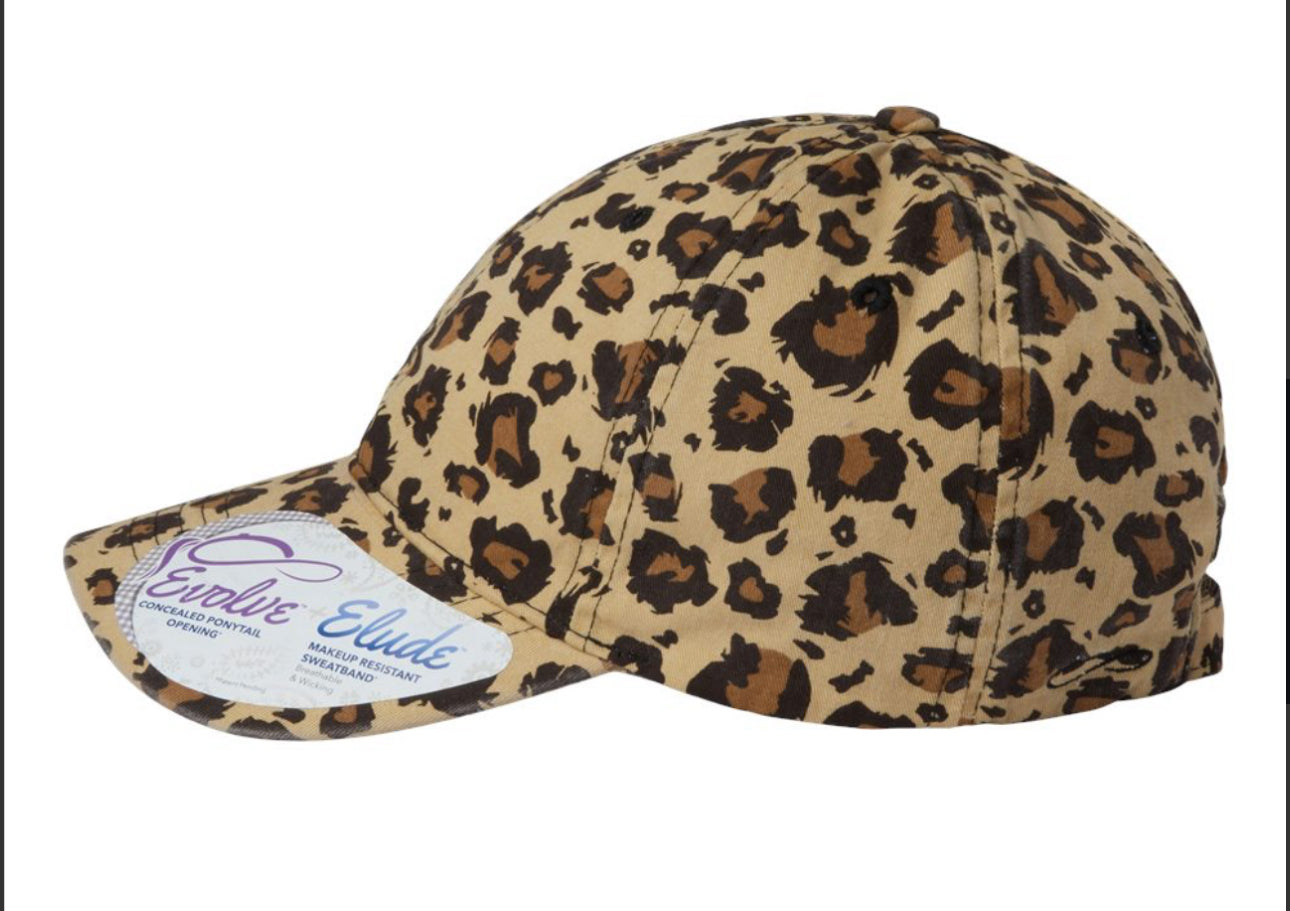 Women's Garment-Washed Fashion Print Ponytail Cap - HATTIE