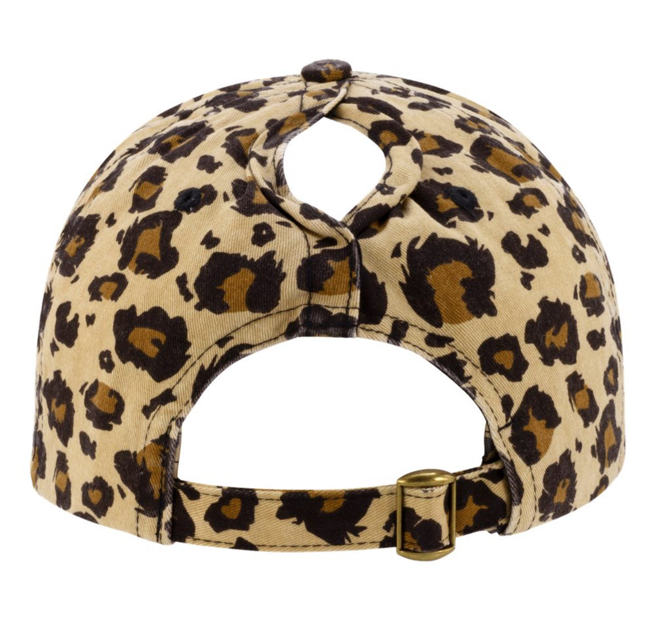 Women's Garment-Washed Fashion Print Ponytail Cap - HATTIE