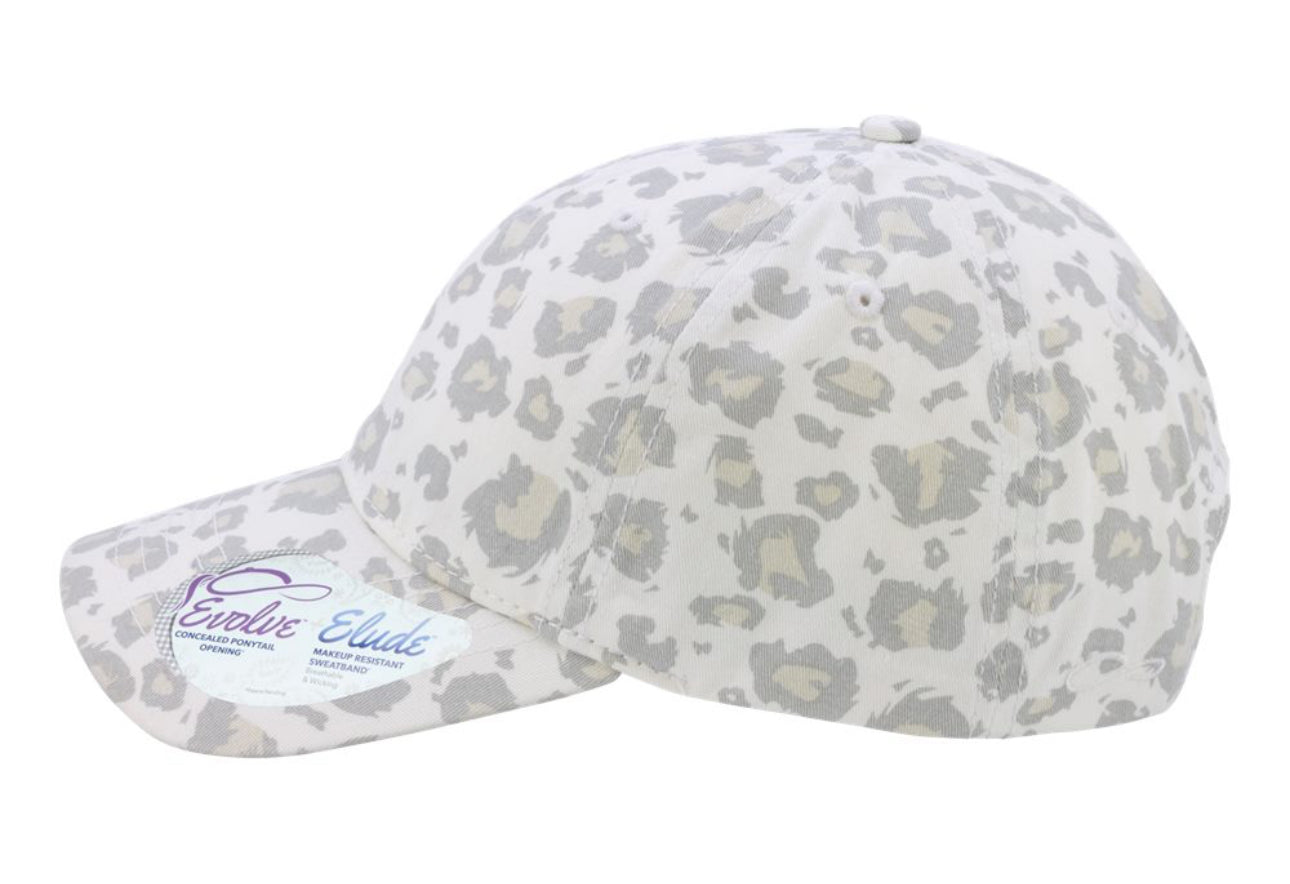 Women's Garment-Washed Fashion Print Ponytail Cap -