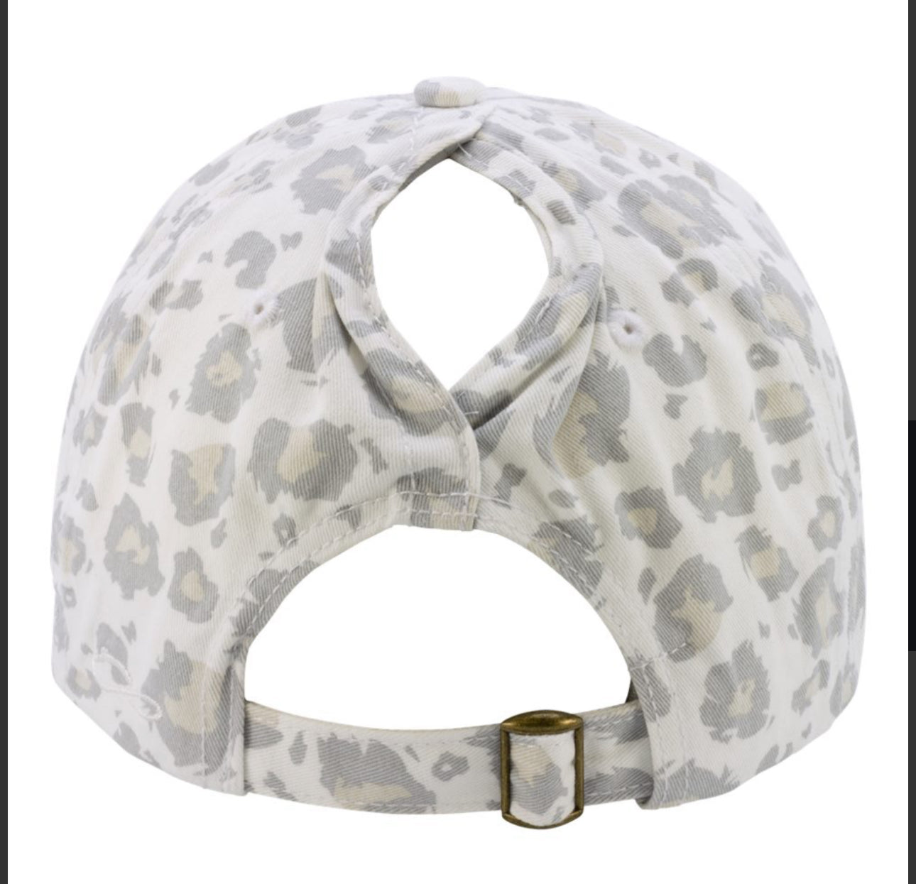 Women's Garment-Washed Fashion Print Ponytail Cap -