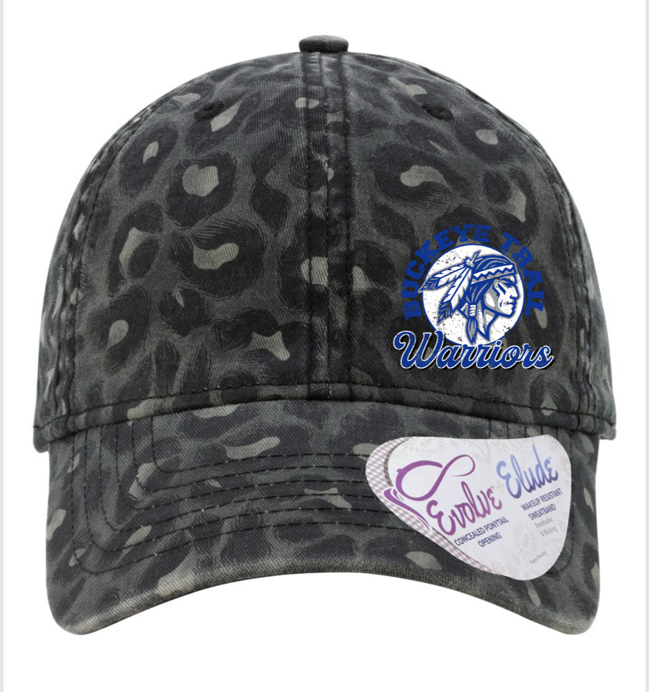 Women's Garment-Washed Fashion Print Ponytail Cap - HATTIE