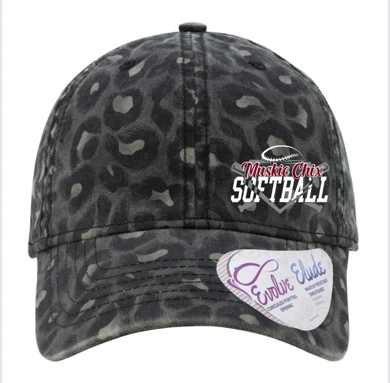 Women's Garment-Washed Fashion Print Ponytail Cap - HATTIE